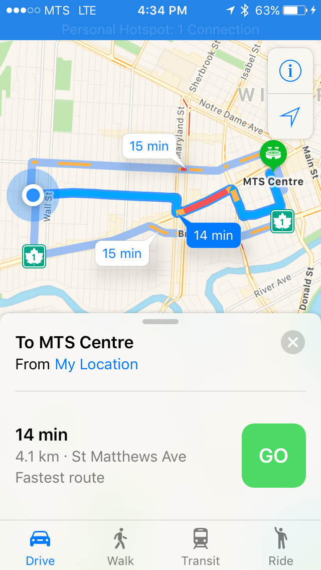 img  route options - Getting The Most Out Of Apple Maps in iOS 10